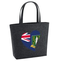 Filzshopper Britische Jungfrau Inseln Flagge Herz, 22 Liter