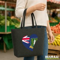 Filzshopper Britische Jungfrau Inseln Flagge Herz, 22 Liter