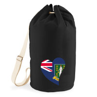 Seesack Britische Jungfrau Inseln Flagge Herz 20 Liter Black