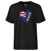 Herren T-Shirt Kaimaninseln Flagge Herz