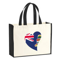 Jutetasche Kaimaninseln Flagge Herz 21 Liter Black