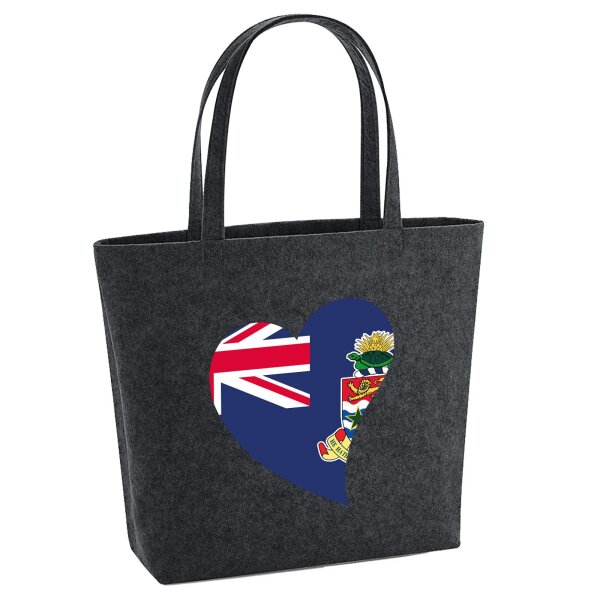 Filzshopper Kaimaninseln Flagge Herz, 22 Liter