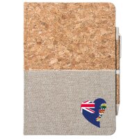 Notizbuch A5 Kaimaninseln Flagge Herz 80 Blatt inkl....