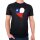 Herren T-Shirt Chile Flagge Herz