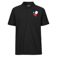 Herren Polo Shirt Chile Flagge Herz