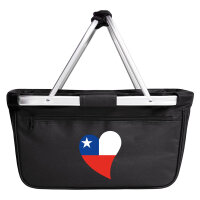 Einkaufskorb faltbar Chile Flagge Herz 20 Liter Black
