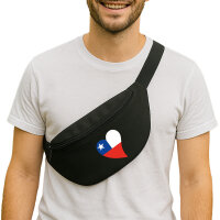 Bauchtasche Chile Flagge Herz 2,5 Liter Black