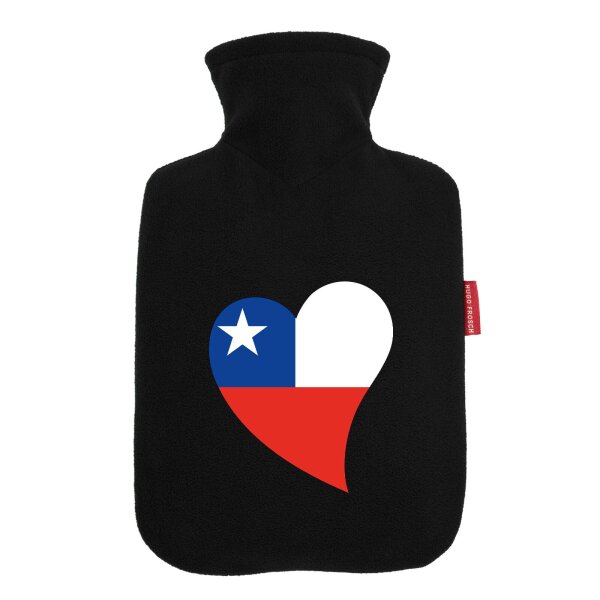Wärmflasche Chile Flagge Herz