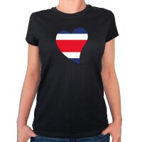 Damen T-Shirt Costa Rica Flagge Herz