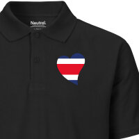 Damen Polo Shirt Costa Rica Flagge Herz
