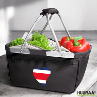 Einkaufskorb faltbar Costa Rica Flagge Herz 20 Liter Black