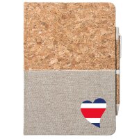 Notizbuch A5 Costa Rica Flagge Herz 80 Blatt inkl....