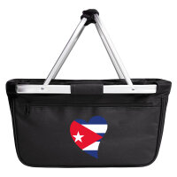 Einkaufskorb faltbar Kuba Flagge Herz 20 Liter Black