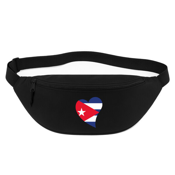 Bauchtasche Kuba Flagge Herz 2,5 Liter Black