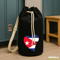 Seesack Kuba Flagge Herz 20 Liter Black