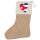 Weihnachtsstrumpf Kuba Flagge Herz Beige Jute