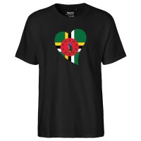 Herren T-Shirt Dominica Flagge Herz