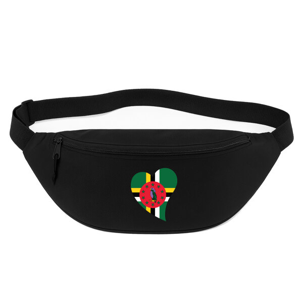 Bauchtasche Dominica Flagge Herz 2,5 Liter Black