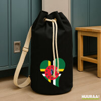 Seesack Dominica Flagge Herz 20 Liter Black
