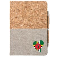 Notizbuch A5 Dominica Flagge Herz 80 Blatt inkl....