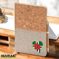 Notizbuch A5 Dominica Flagge Herz 80 Blatt inkl....