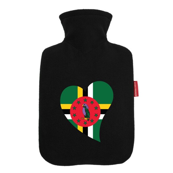 Wärmflasche Dominica Flagge Herz