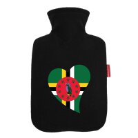 W&auml;rmflasche Dominica Flagge Herz