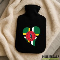 W&auml;rmflasche Dominica Flagge Herz