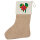 Weihnachtsstrumpf Dominica Flagge Herz Beige Jute