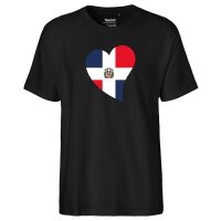 Herren T-Shirt Dominikanische Republik Flagge Herz