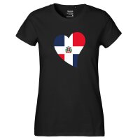 Damen T-Shirt Dominikanische Republik Flagge Herz