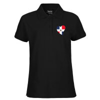 Damen Polo Shirt Dominikanische Republik Flagge Herz