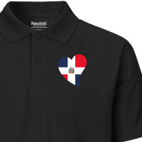 Damen Polo Shirt Dominikanische Republik Flagge Herz