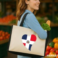 Jutetasche Dominikanische Republik Flagge Herz 21 Liter...