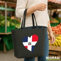 Filzshopper Dominikanische Republik Flagge Herz, 22 Liter