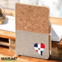 Notizbuch A5 Dominikanische Republik Flagge Herz 80 Blatt...