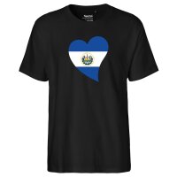 Herren T-Shirt El Salvador Flagge Herz