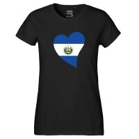Damen T-Shirt El Salvador Flagge Herz