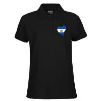 Damen Polo Shirt El Salvador Flagge Herz