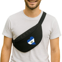 Bauchtasche El Salvador Flagge Herz 2,5 Liter Black