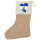 Weihnachtsstrumpf El Salvador Flagge Herz Beige Jute