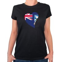 Damen T-Shirt Falklandinseln Flagge Herz