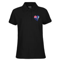 Damen Polo Shirt Falklandinseln Flagge Herz