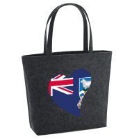 Filzshopper Falklandinseln Flagge Herz, 22 Liter