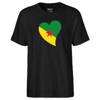 Herren T-Shirt Franz&ouml;sisch-Guayana Flagge Herz
