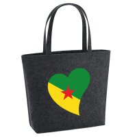 Filzshopper Franz&ouml;sisch-Guayana Flagge Herz, 22...