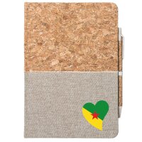 Notizbuch A5 Franz&ouml;sisch-Guayana Flagge Herz 80...