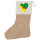 Weihnachtsstrumpf Französisch-Guayana Flagge Herz Beige Jute
