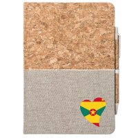 Notizbuch A5 Grenada Flagge Herz 80 Blatt inkl....