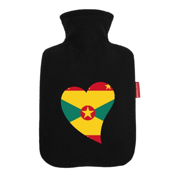 Wärmflasche Grenada Flagge Herz